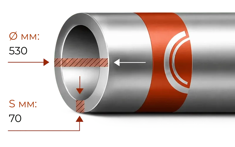 Труба толстостенная 530x70 ст. 20 ГОСТ 8732-78 (Китай)